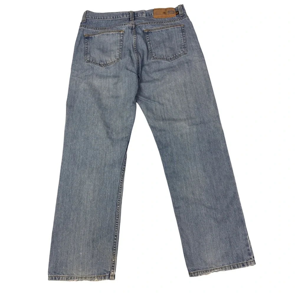 Territory Ahead Jeans Mens 35x30 Light Wash Straight Leg Denim Blue 100% Cotton